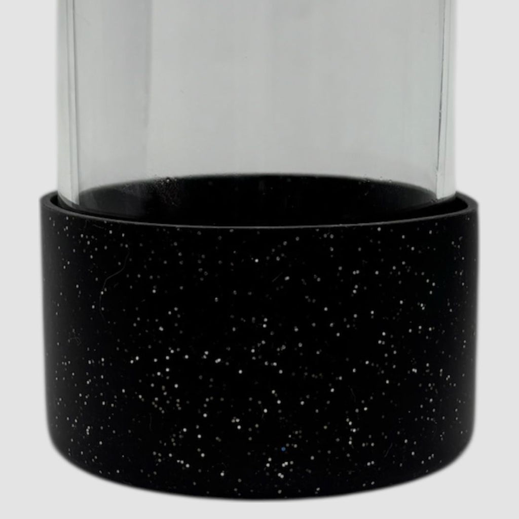 Protetor de Garrafa ou Copo Brilhante de Silicone Tamanho 7,5cm | Preto