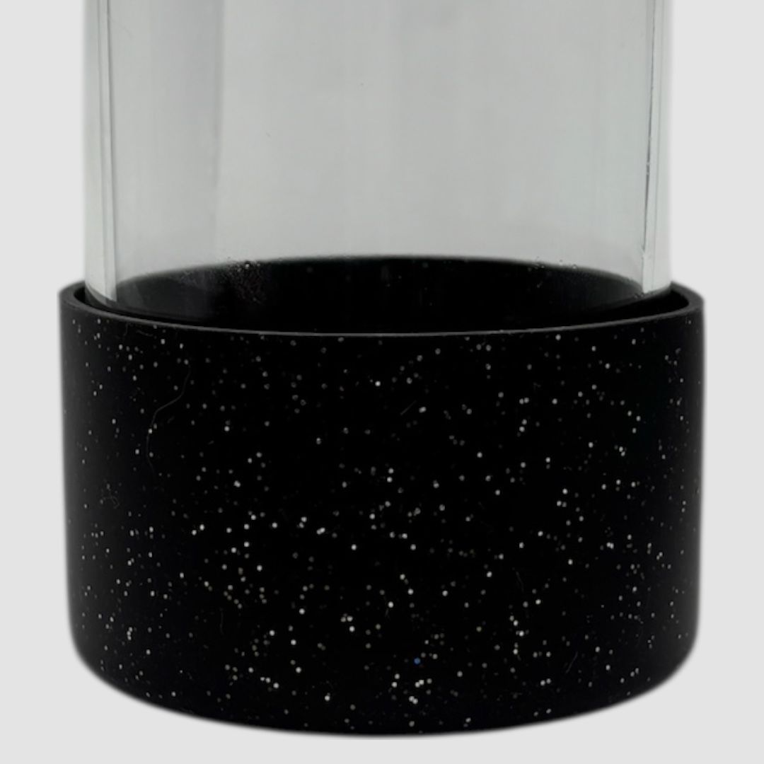 Protetor de Garrafa ou Copo Brilhante de Silicone Tamanho 7,5cm | Preto
