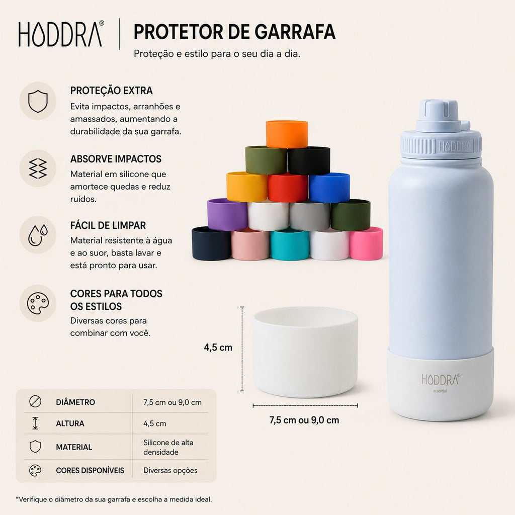 Capa de Silicone para Garrafa Antiderrapante para Copo e Garrafas Hiddra | Roxo 7,5cm