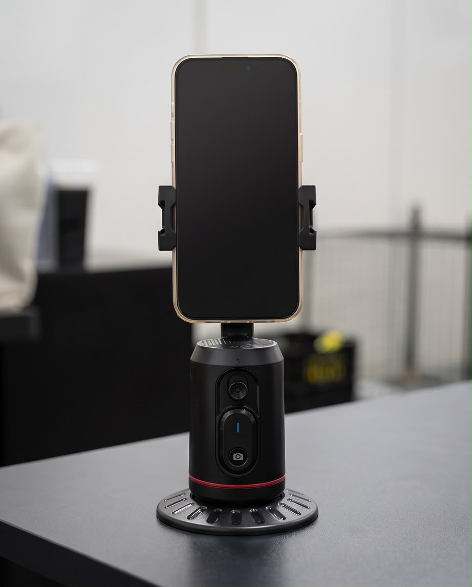 Suporte para Celular Inteligente com Rastreamento Facial e Rotação 360°