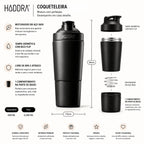 Coqueteleira 600ml Hiddra Motion - Preto