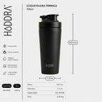 Coqueteleira Térmica com Misturador Hiddra 700ml EDIÇÃO COPA DO MUNDO - Preto