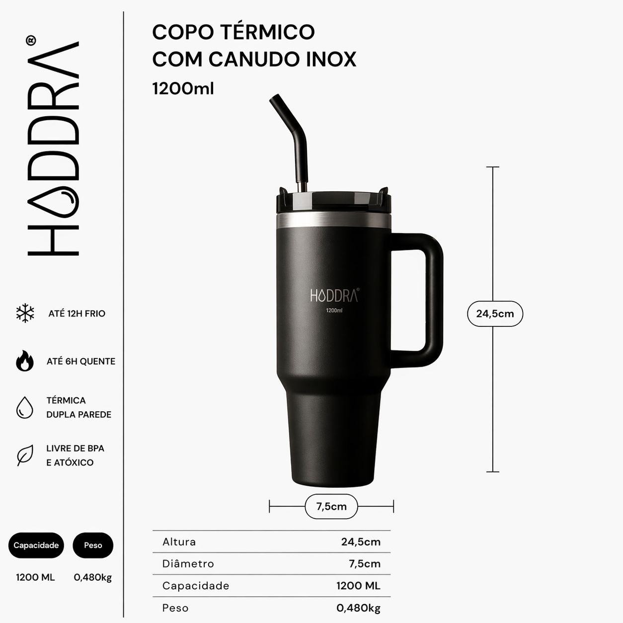 Copo Térmico Hiddra 1200ml - H520 Latte