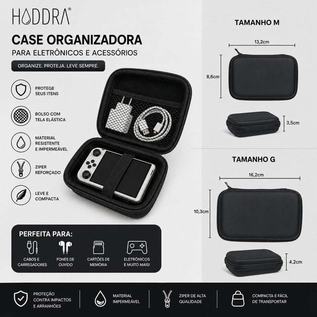Case Retangular Estojo Organizador | Tamanho G - Preto