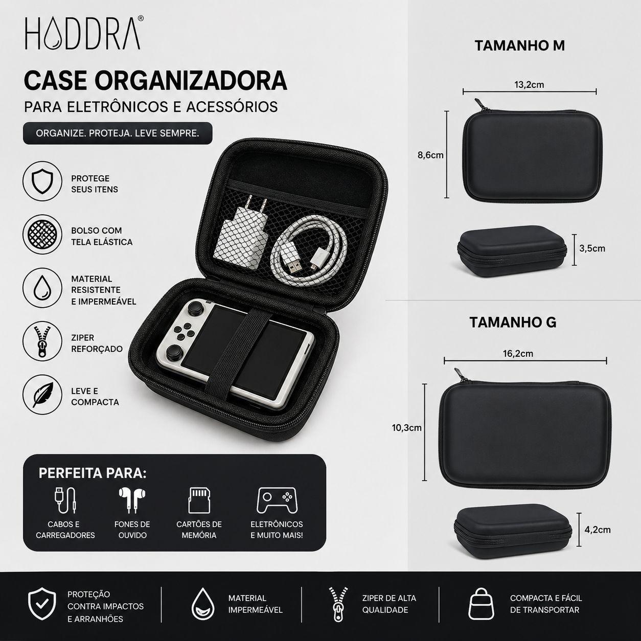Case Retangular Estojo Organizador | Tamanho G - Preto