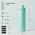 Garrafa Térmica Hiddra Perolada - 600ml Rosa Claro