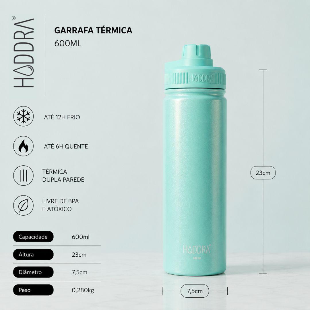 Garrafa Térmica Hiddra Perolada - 600ml Rosa Claro