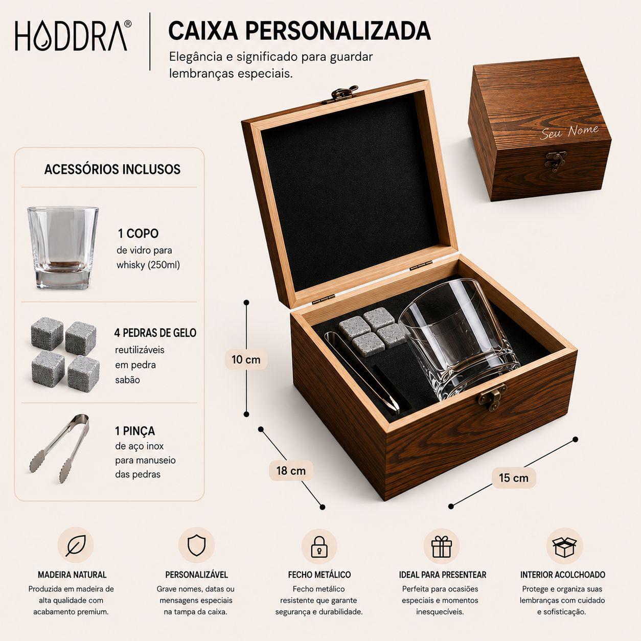 Copo de Vidro Kit Drink 5 Peças Copo Whisky