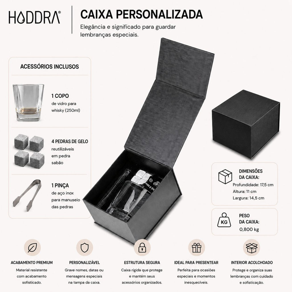 Copo de Vidro Kit Drink 5 Peças para Whisky e Bebidas