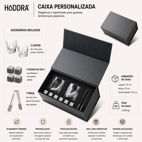 Copo de Vidro Kit Drink 9 Peças para Whisky e Bebidas