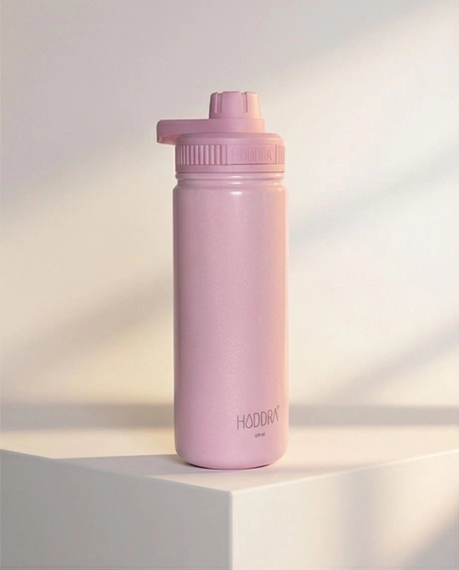Garrafa Térmica Hiddra Perolada - 600ml Rosa Claro