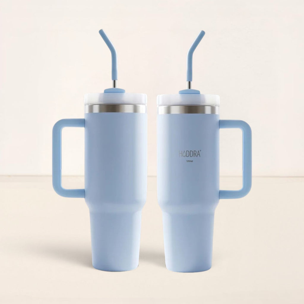 Copo Térmico com Canudo INOX Hiddra 1200ml - H520 Azul Bebê