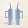 Copo Térmico com Canudo INOX Hiddra 1200ml - H520 Azul Bebê