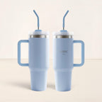 Copo Térmico com Canudo INOX Hiddra 1200ml - H520 Azul Bebê