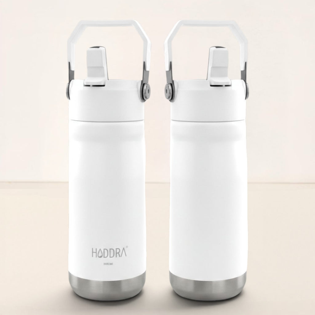 Garrafa Térmica Hiddra 550mL com Canudo  | Branco