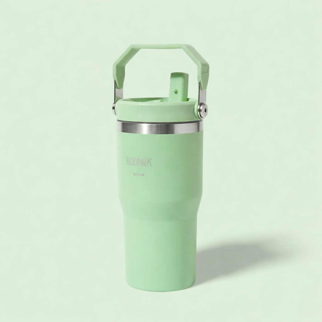 Copo Térmico Hiddra 600ml com Alça e Canudo - Verde