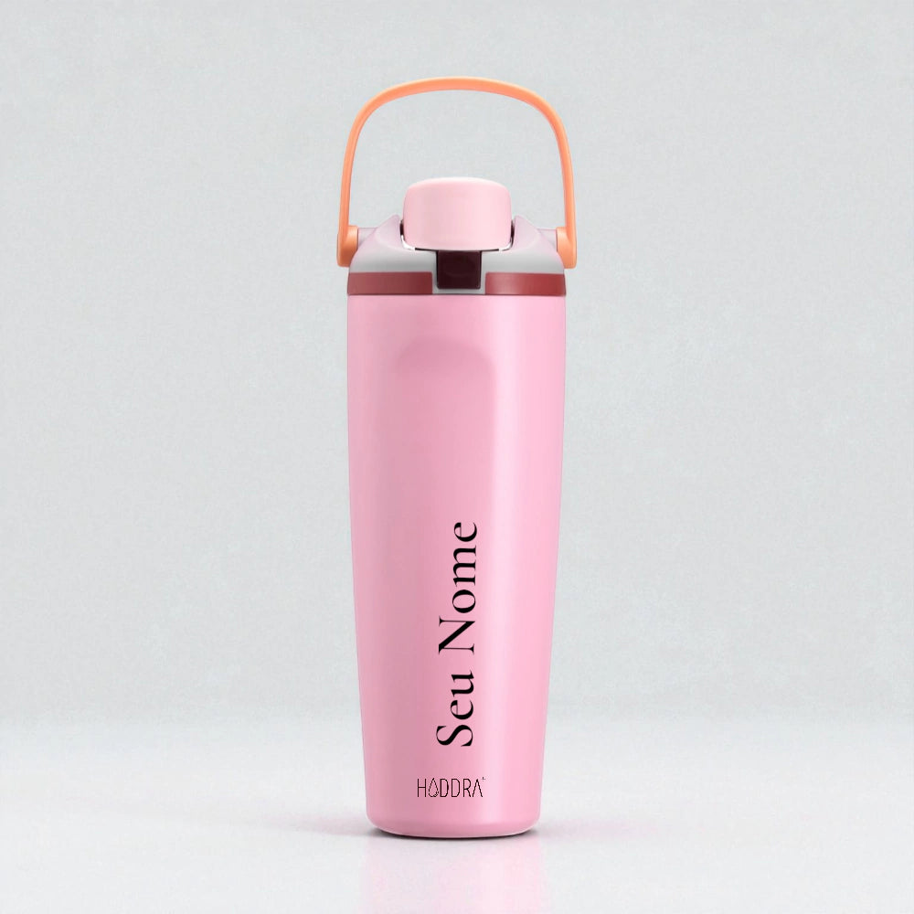 Garrafa Térmica 900ml com Alça e Tampa Antivazamento - H900 Rosa Claro