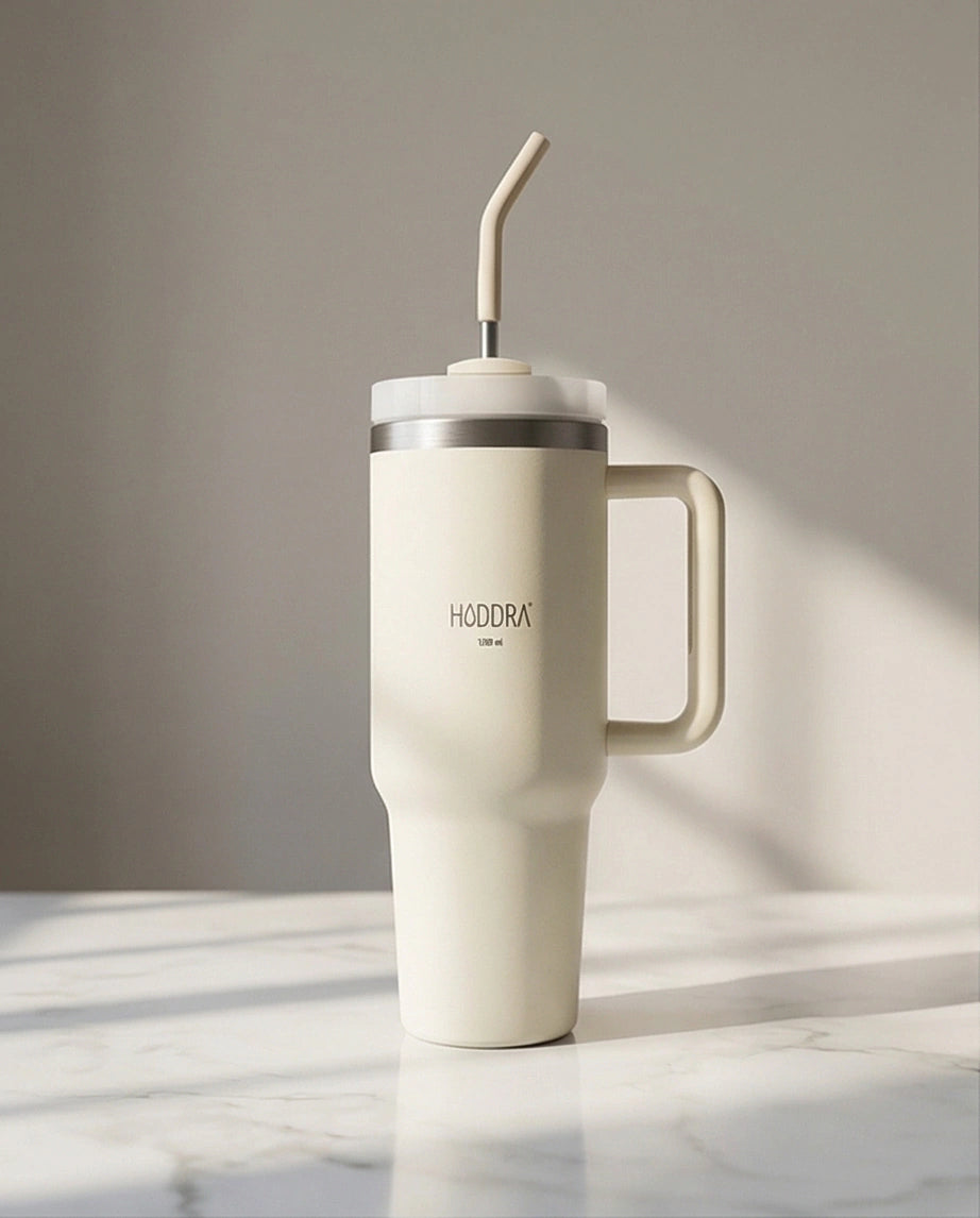 Copo Térmico com Canudo INOX Hiddra 1200ml - Champagne