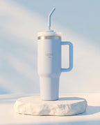 Copo Térmico com Canudo INOX Hiddra 1200ml - H520 Azul Bebê