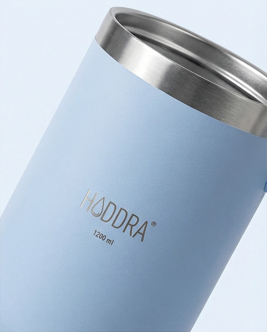 Copo Térmico com Canudo INOX Hiddra 1200ml - Azul Claro