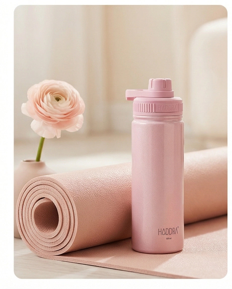 Garrafa Térmica Hiddra Perolada - 600ml Rosa Claro
