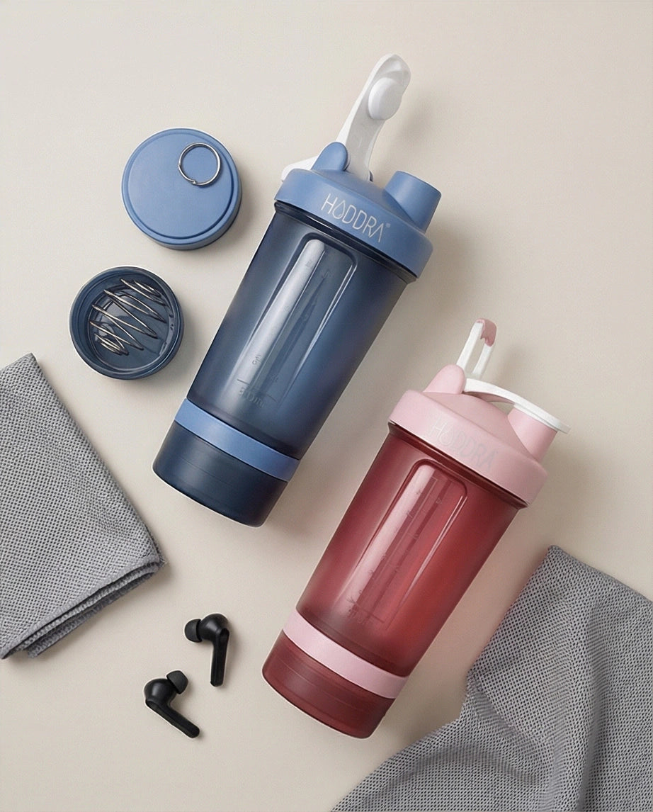 Coqueteleira com 2 Compartimentos 500ml Hiddra – AZUL