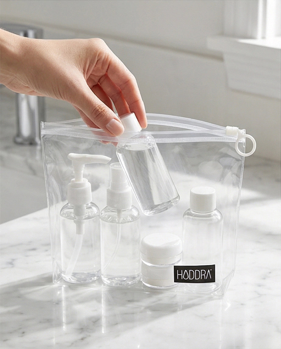 Kit Viagem Com 6 Peças + Necessaire Ziplock - Branco