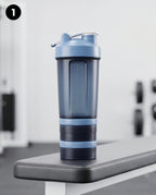 Coqueteleira com 2 Compartimentos 500ml Hiddra – AZUL