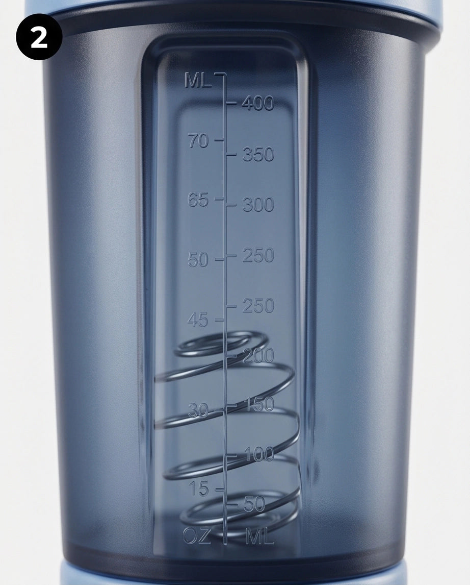 Coqueteleira com 2 Compartimentos 500ml Hiddra – AZUL