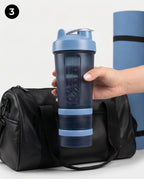 Coqueteleira com 2 Compartimentos 500ml Hiddra – AZUL