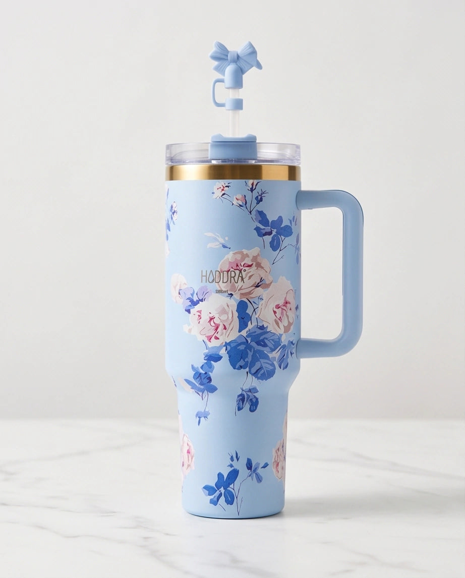 Copo Térmico 1200ml Coleção Jardim Secreto Hiddra - AZUL
