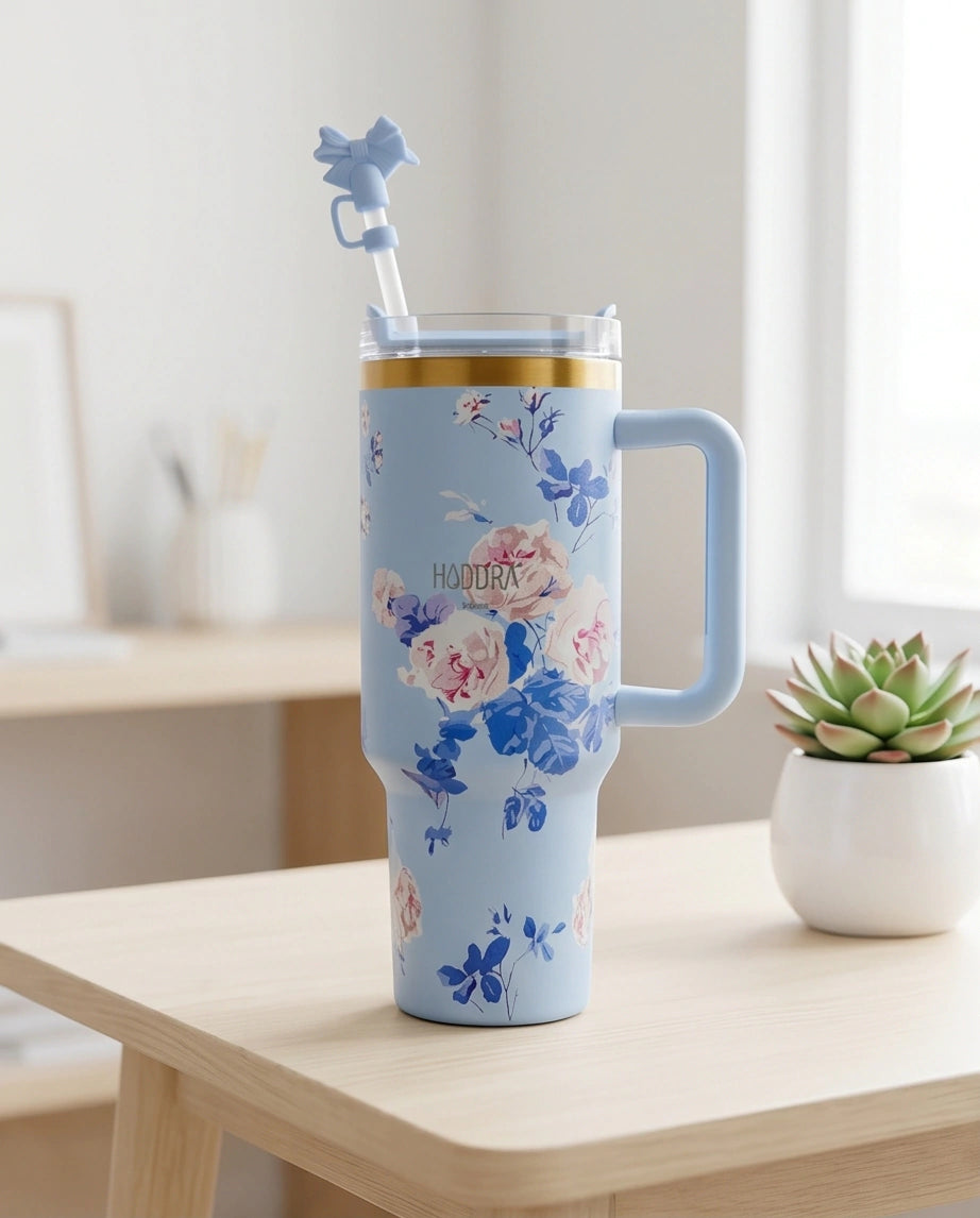 Copo Térmico 1200ml Coleção Jardim Secreto Hiddra - AZUL