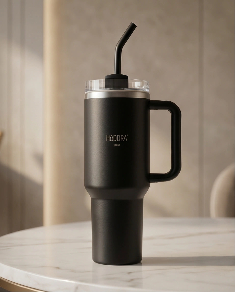 Copo Térmico com Canudo INOX Hiddra 1200ml - Preto