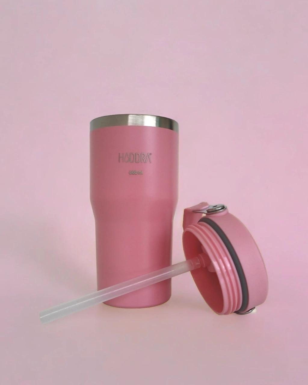 Copo Térmico Hiddra 600ml com Alça e Canudo - Rosa