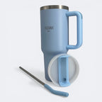 Copo Térmico com Canudo INOX Hiddra 1200ml - H520 Azul Bebê
