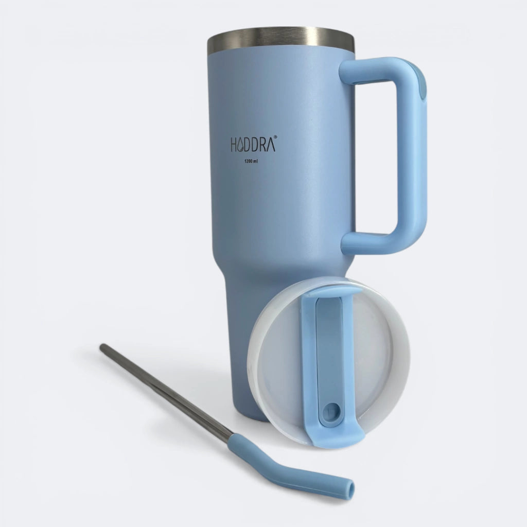 Copo Térmico com Canudo INOX Hiddra 1200ml - H520 Azul Bebê