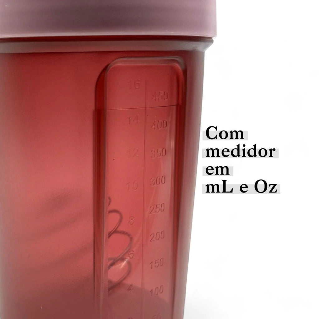 Coqueteleira com 2 Compartimentos 500ml Hiddra – ROSA