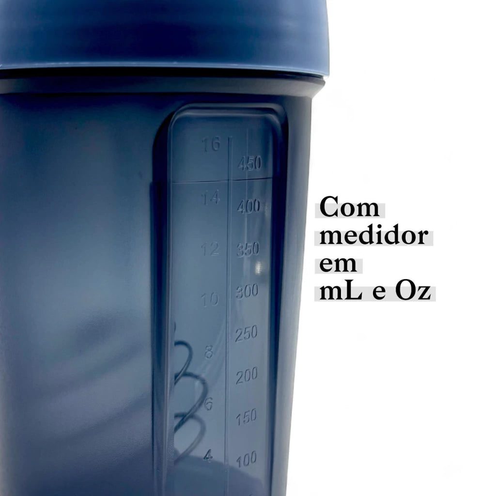 Coqueteleira com 2 Compartimentos 500ml Hiddra – AZUL