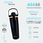 Garrafa Térmica 900ml com Alça e Tampa Antivazamento - H900 Preto