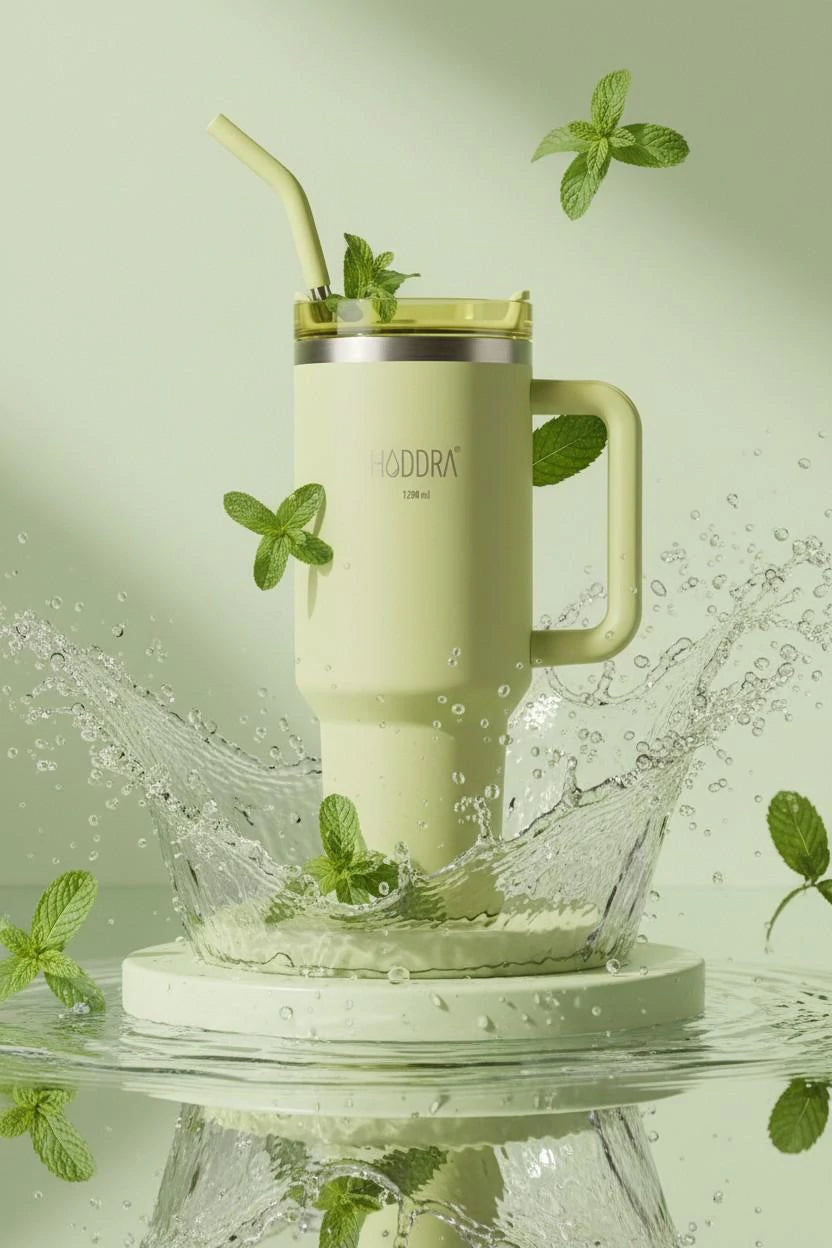 Copo Térmico com Canudo INOX Hiddra 1200ml - H580 Verde Claro
